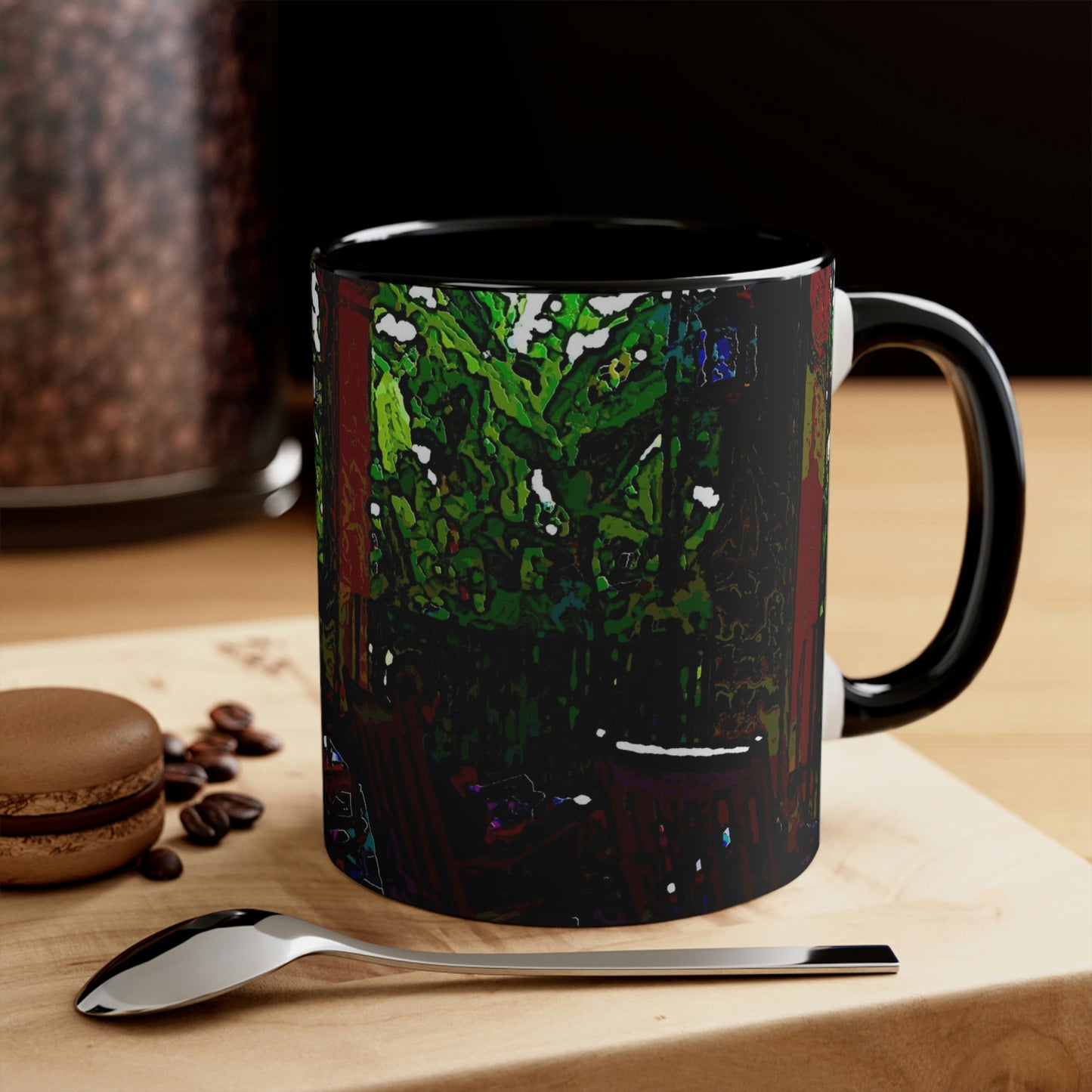 Accent Coffee Mug, 11oz ...  Lanai & Rocking Chairs At: 'The Pink Palace' ... The Royal Hawai'ian ... Honolulu, HI ... '27Oct2014' ... Original Works ...