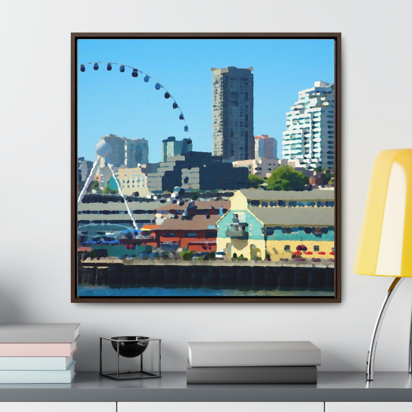Gallery Canvas Wraps, Square Frame ... That Classic Wheel ... 'Seattle's Wheel' ... & Old Classic Waterside Vendors ...  'Family Archives' ... Original Works ...