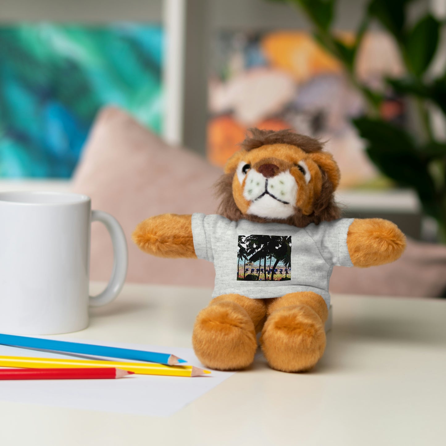 Stuffed Animals with Tee ... "A Beautiful Beach Amongst The Palms" ... The Outrigger Waikiki, Honolulu, Oahu ... Original Works ...