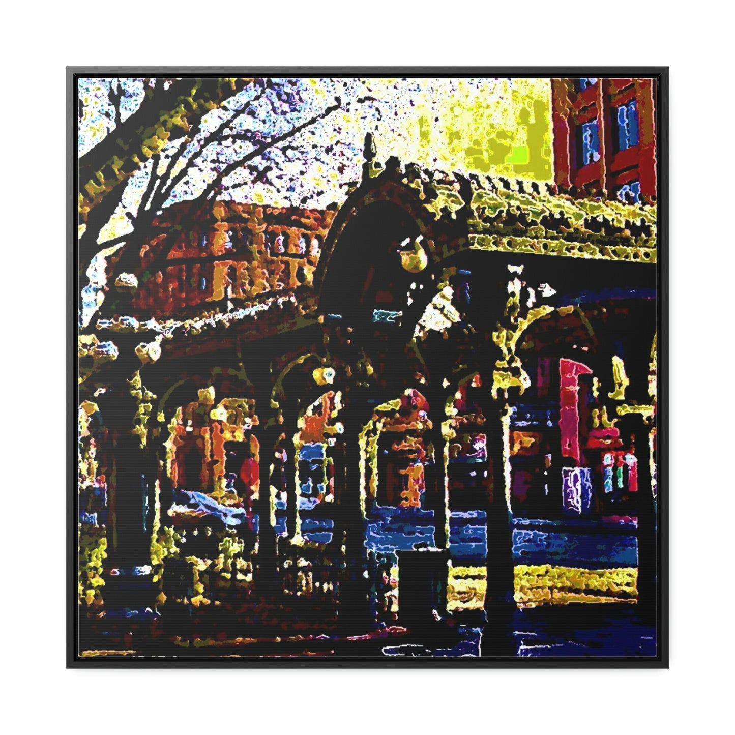 Gallery Canvas Wraps, Square Frame ... A Very Fine Place To Meet ... To Catch The Bus ... 'To Find A Friend' .. Just-To-Hangout ... Dr FJHolt Base Photo ... Original Works ...