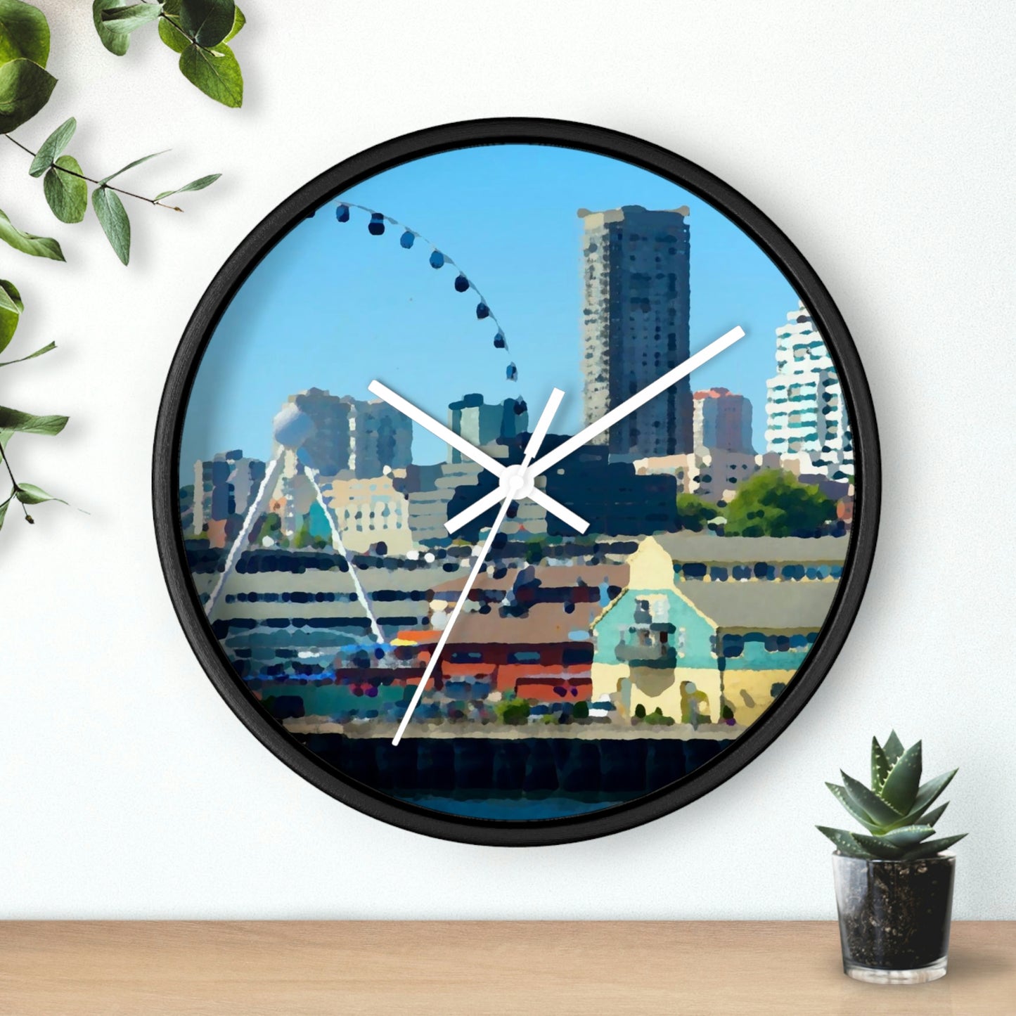 Wall clock ... That Classic Wheel ... 'Seattle's Wheel' ... & Old Classic Waterside Vendors ...  'Family Archives' ... Original Works ...