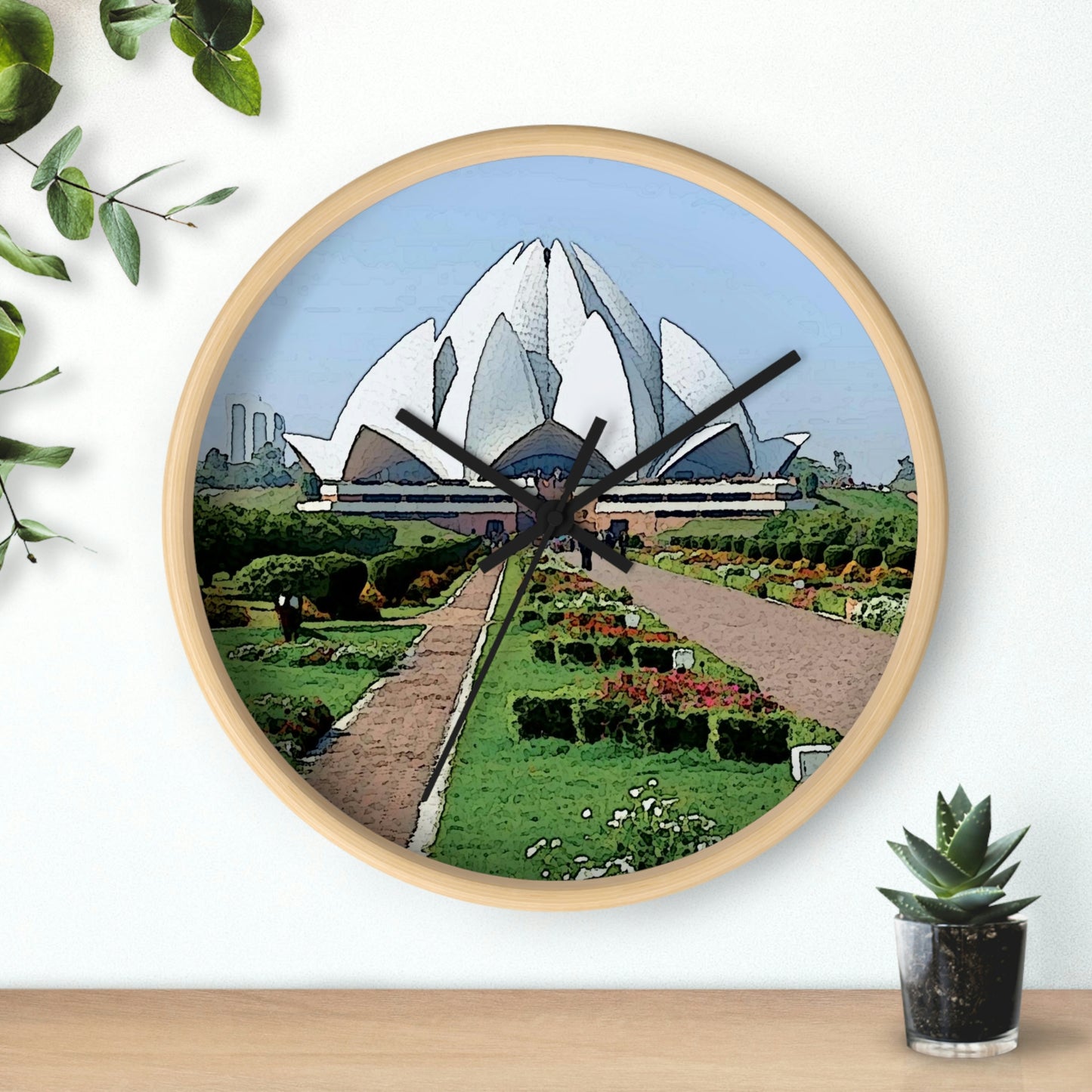 Wall clock ... 'Bahai'i House-Of-Worship' ... "Lotus Temple: Delhi, India, 2008" ... Original Works ...