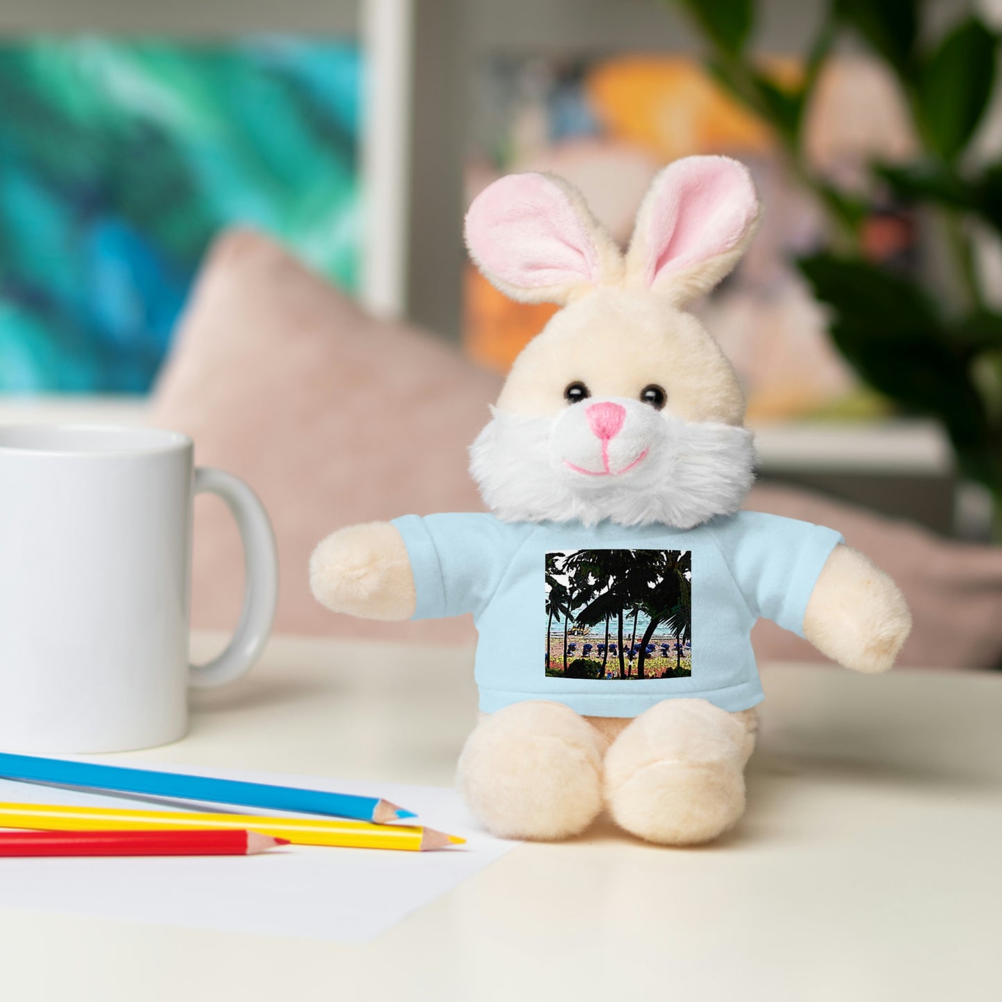 Stuffed Animals with Tee ... "A Beautiful Beach Amongst The Palms" ... The Outrigger Waikiki, Honolulu, Oahu ... Original Works ...