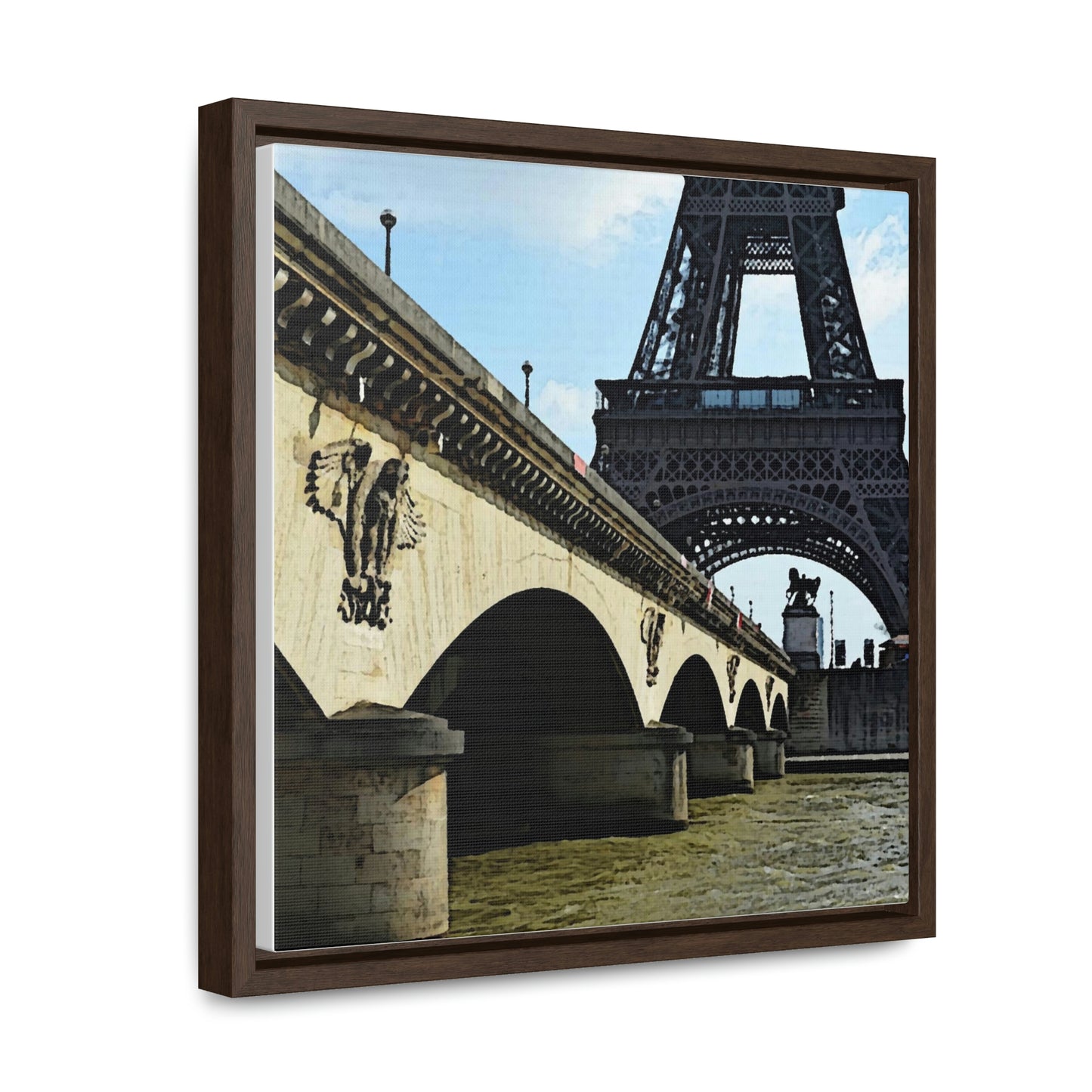 Gallery Canvas Wraps, Square Frame ...  Le Tour D'Eiffel ..."Along The Water" ... Barbara Joan Bonnell-Holt ... Le Voyage De Paris: 1972 ... Original Works ...