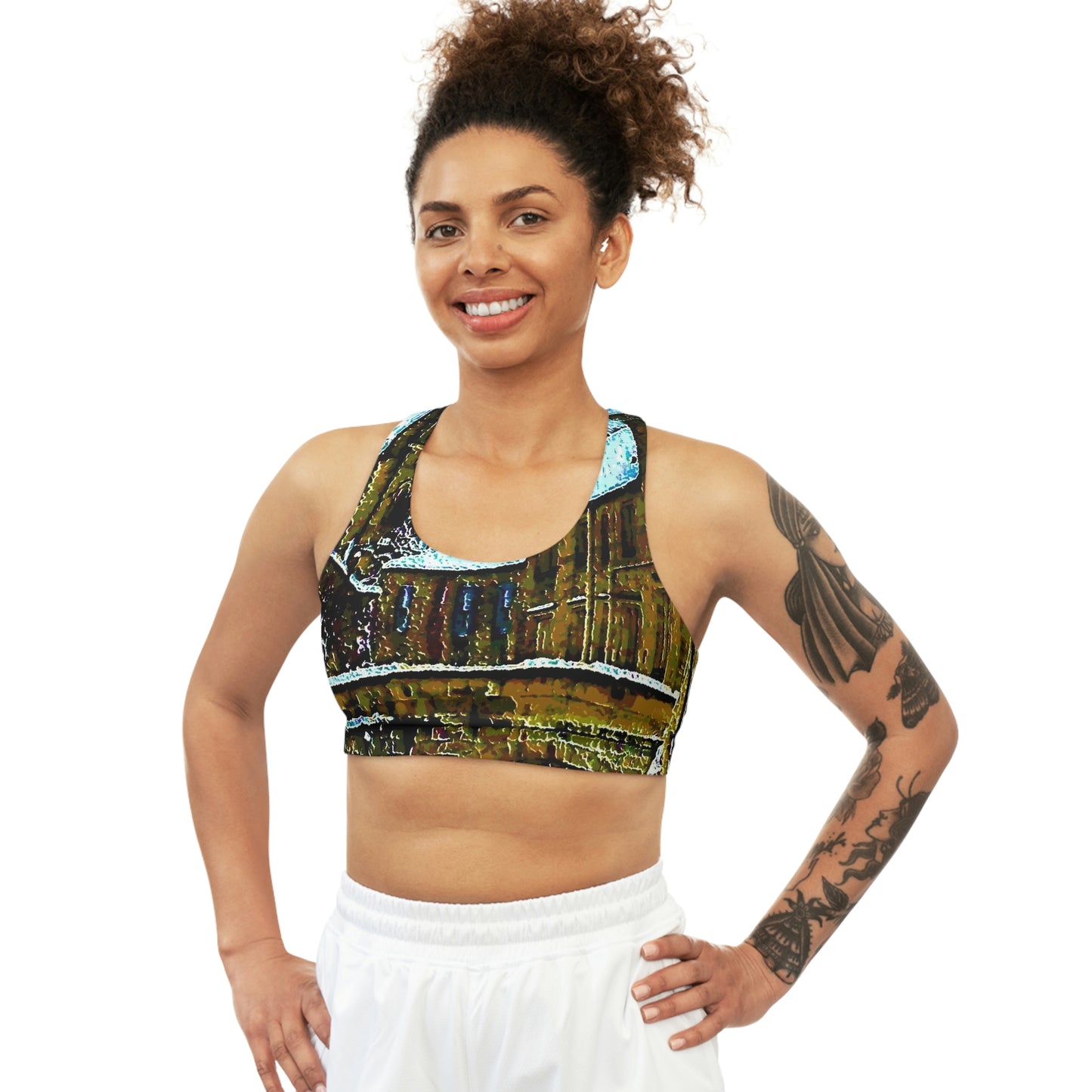 Seamless Sports Bra (AOP) ... Walikng The Streets & Alleys ... 'Strolling The Canals ... '  ... Original Works  ...