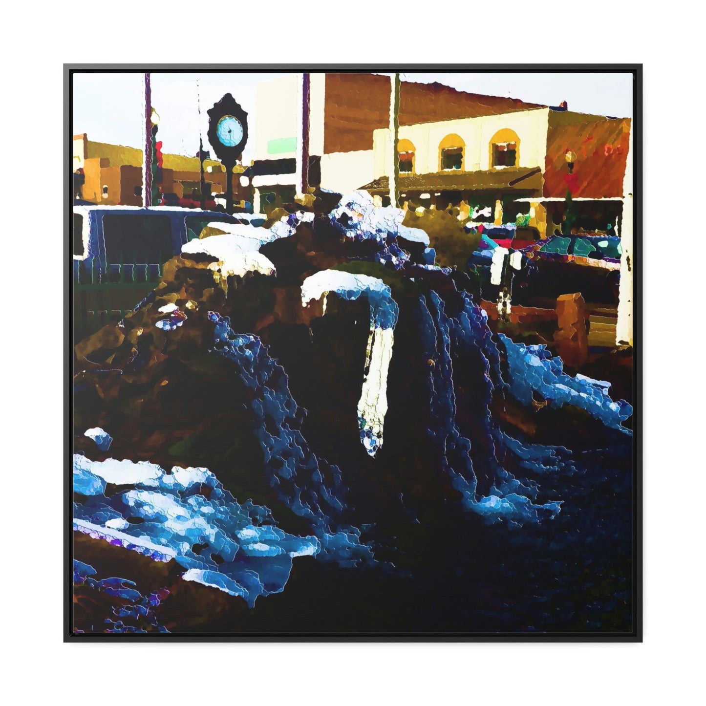 Gallery Canvas Wraps, Square Frame ...  "Ice & Water Sculpted" ... Downtown Grangeville, Idaho ... Adjacent To Irwin Pharmacy ... 5Jan23 ... Original Works ...
