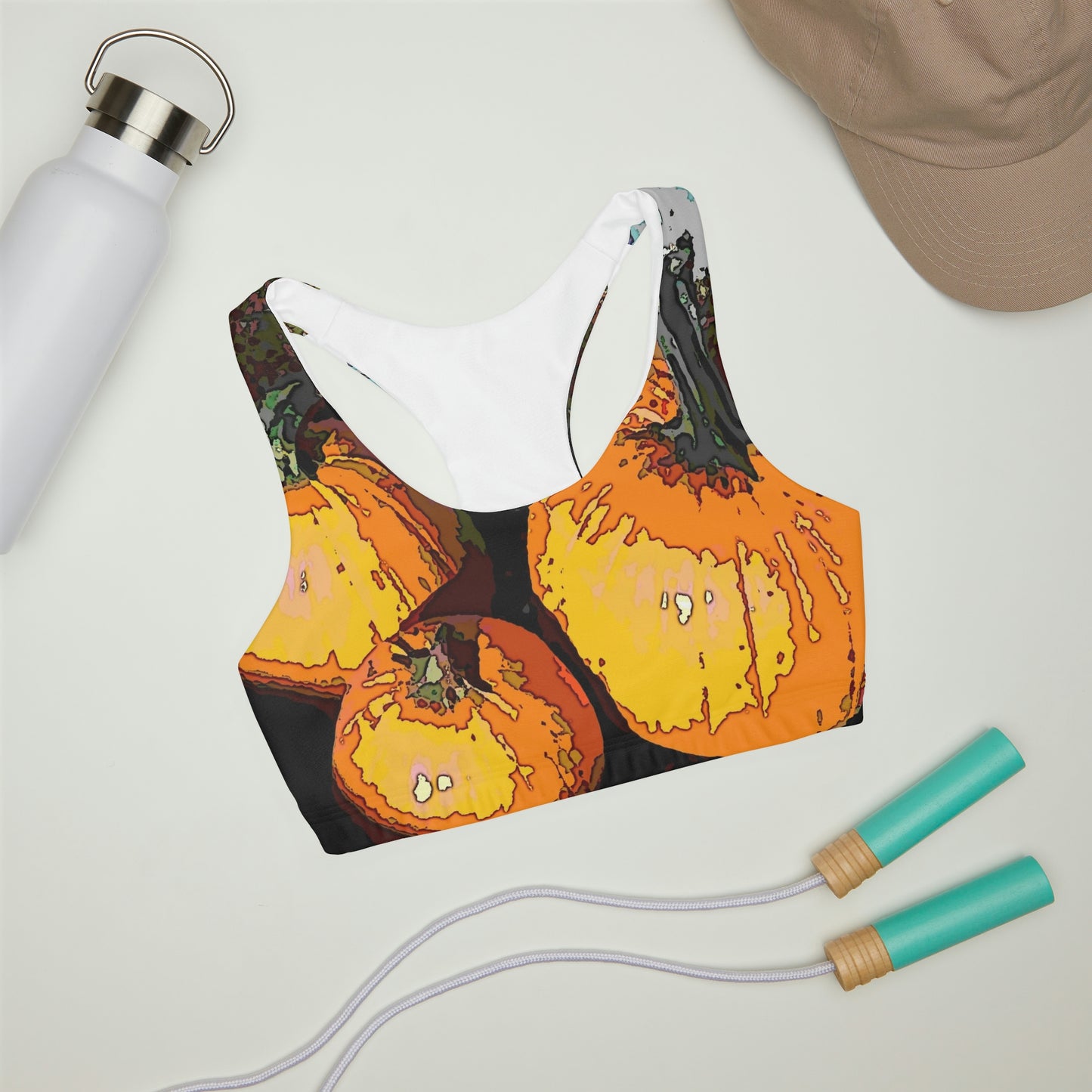 Girls' Double Lined Seamless Sports Bra "Happpy Halloween"