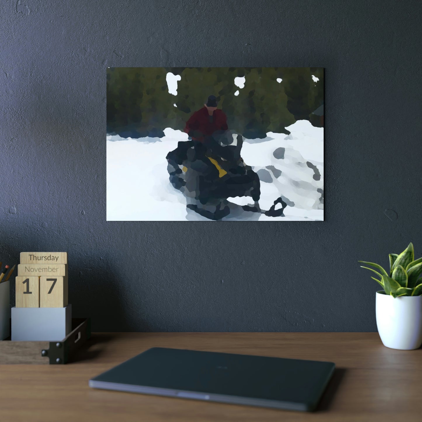 Aluminum Composite Panels ... "Snowmobiling A Mountain Paradise" ... Circa April 2021 ... Original Works ... (Full_Spectrum_Oilification ... )