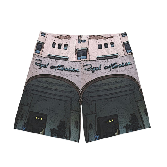 Men's Elastic Beach Shorts (AOP) ...  "La Grande Entree" At: 'The Pink Palace' ... The Royal Hawai'ian ... Honolulu, HI ... '27Oct2014' ... Original Works ...