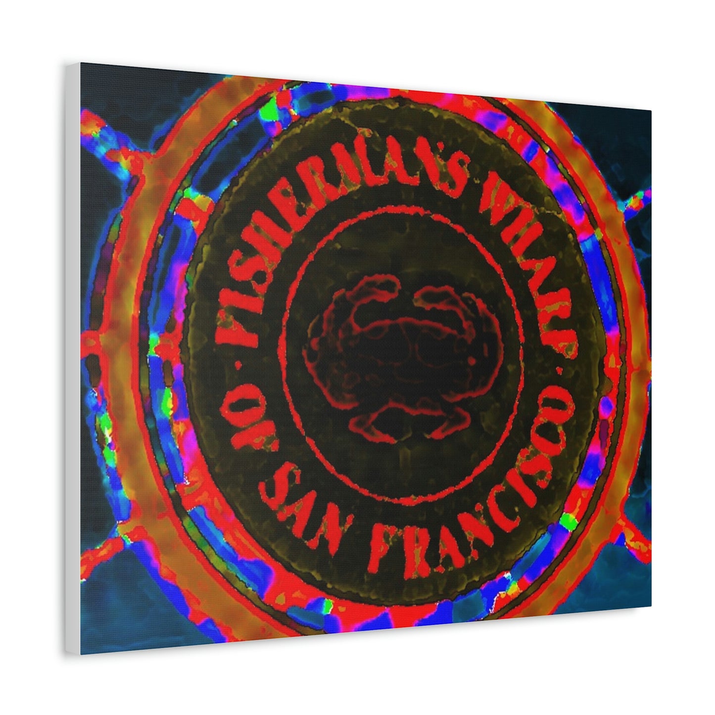 Satin Canvas, Stretched ... "No.9 Fishermen's Grotto - Fishermen's Wharf, SF, California" ... Family Archives: 1970's ... Original Works ...
