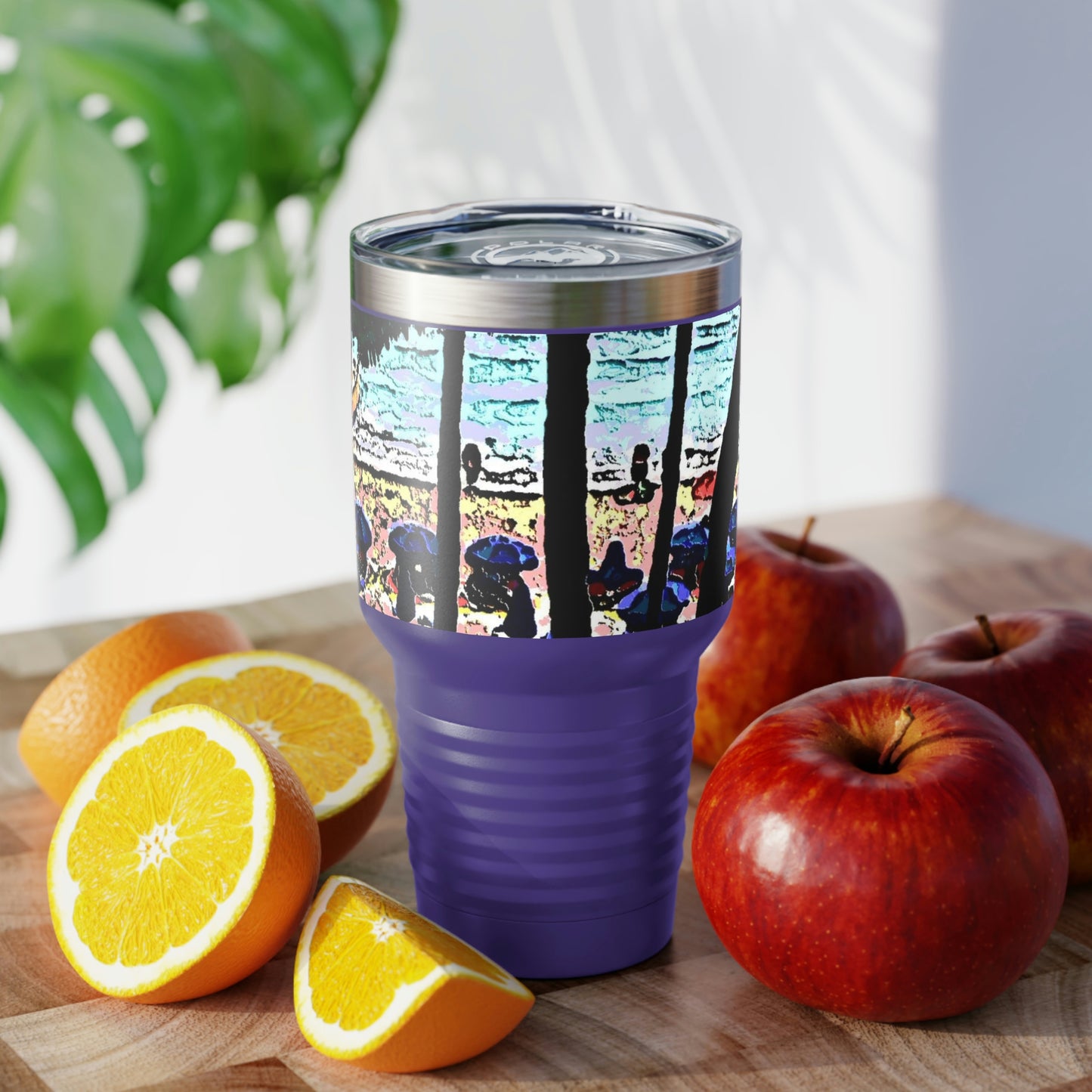 Ringneck Tumbler, 30oz ... "A Beautiful Beach Amongst The Palms" ... The Outrigger Waikiki, Honolulu, Oahu ... Original Works ...