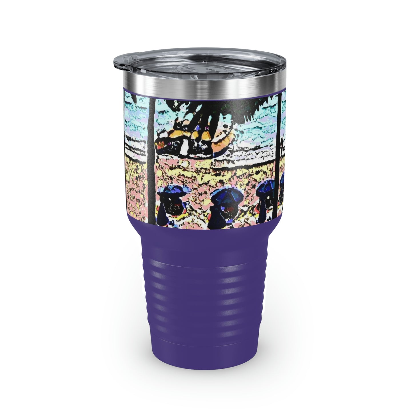 Ringneck Tumbler, 30oz ... "A Beautiful Beach Amongst The Palms" ... The Outrigger Waikiki, Honolulu, Oahu ... Original Works ...