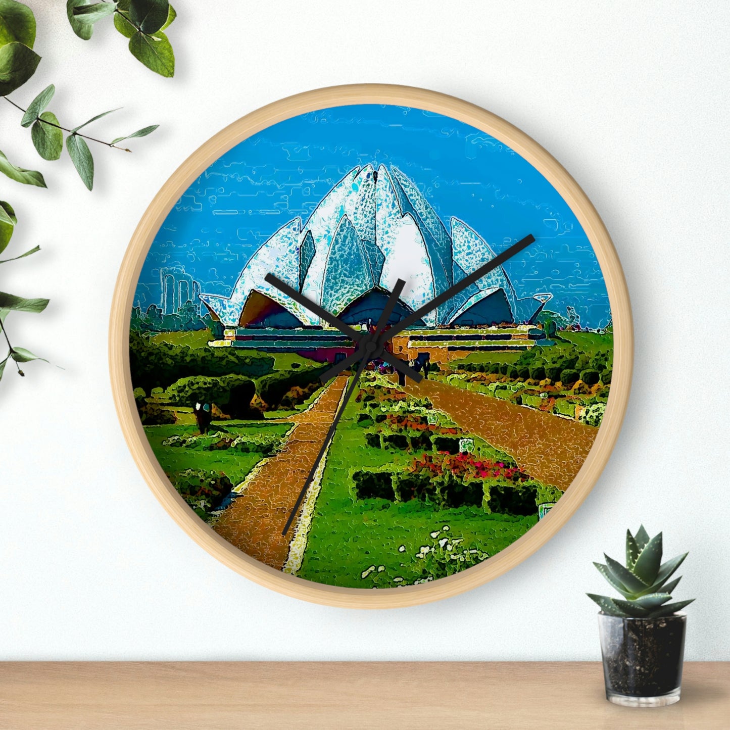 Wall clock ... 'Bahai'i House-Of-Worship' ... "Lotus Temple: Delhi, India, 2008" ... Original Works ...