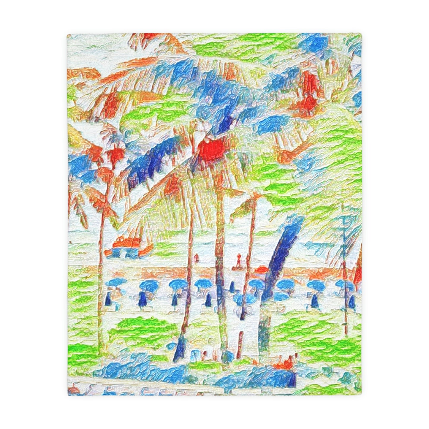 Velveteen Minky Blanket (Two-sided print) ... "The Royal Hawai'ian: Waikiki Beach_Beach" ... Honolulu, HI ... October 2014 (Halloween) ... Original Works ...