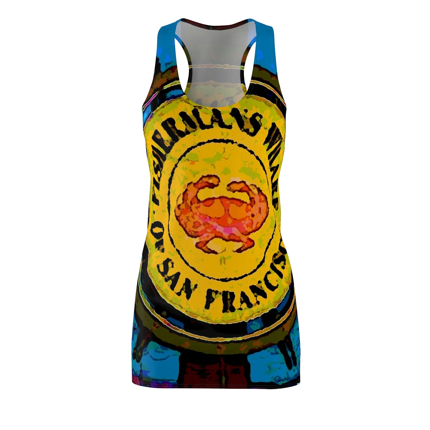 Women's Cut & Sew Racerback Dress ... "No.9 Fishermen's Grotto - Fishermen's Wharf, SF, California" ... Family Archives: 1970's ... Original Works ...