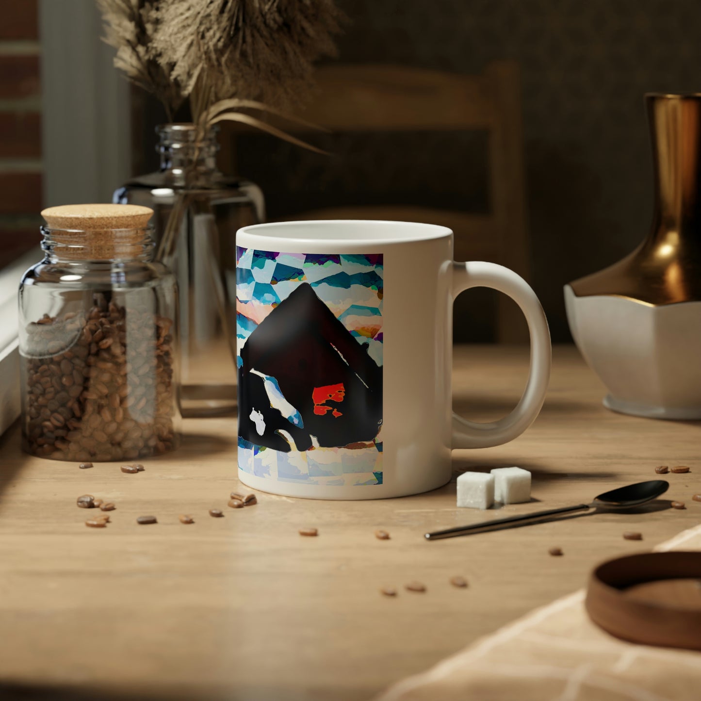 Jumbo Mug, 20oz ... After An Intense Snow Storm ... 'Digging Out' ... A Vehicle & Cabin "In The Mountains" ... March 2023 ... Original Works ...