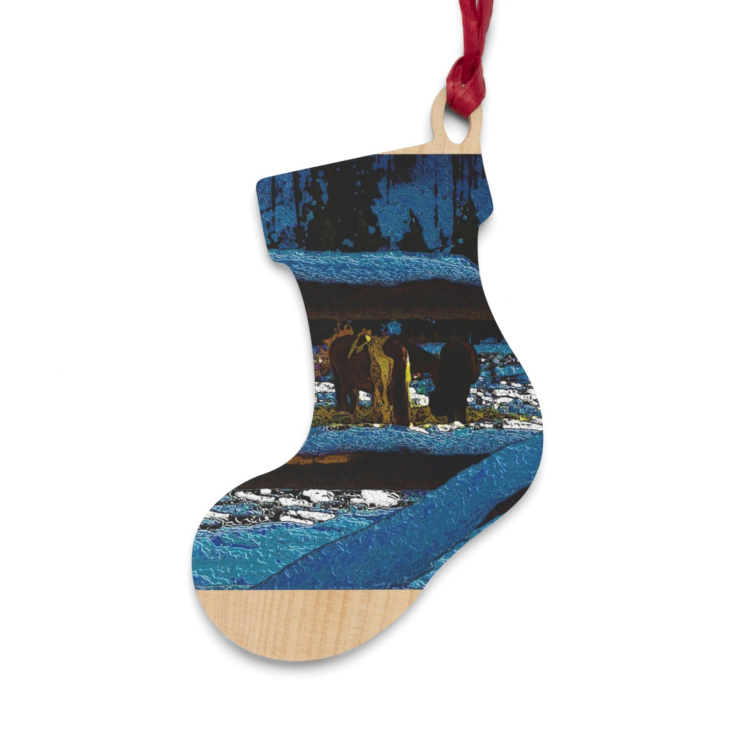 Wooden Ornaments ...  A Horse ... A Saddle ...  Foraging Through The Snow ...  An_Asses 'Cry' ... Central Idaho, November 2022 ...  Original Works ..