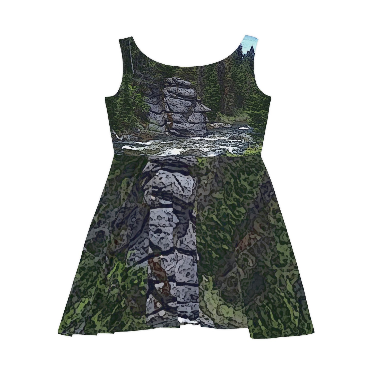 Women's Skater Dress ..."I Am Innocent" ... Tricky-Dick Immortalized ... Nixon Rock: Along The River ... Central Idaho, Summer 2020 ... Original Works ...