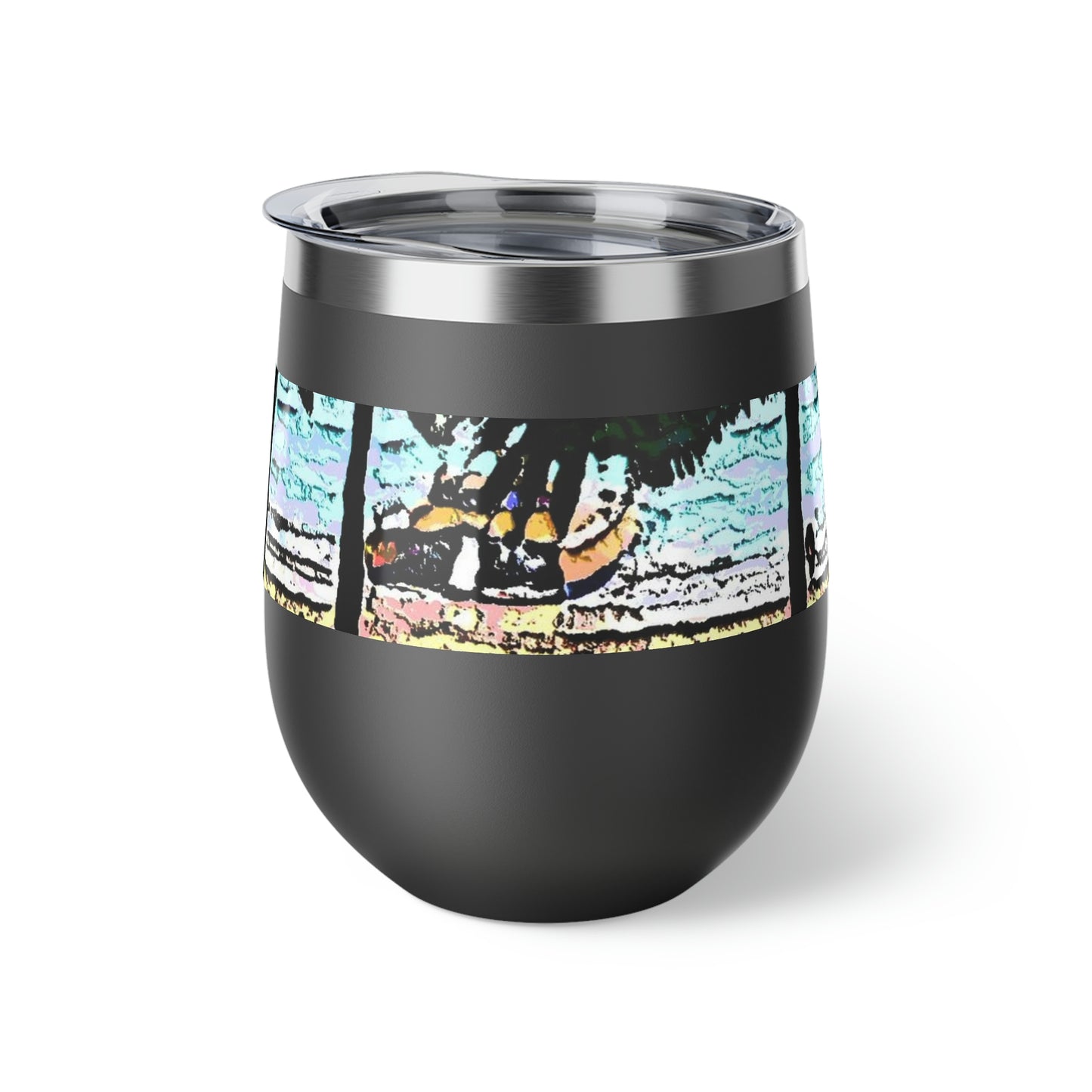 Copper Vacuum Insulated Cup, 12oz ... "A Beautiful Beach Amongst The Palms" ... The Outrigger Waikiki, Honolulu, Oahu ... Original Works ...