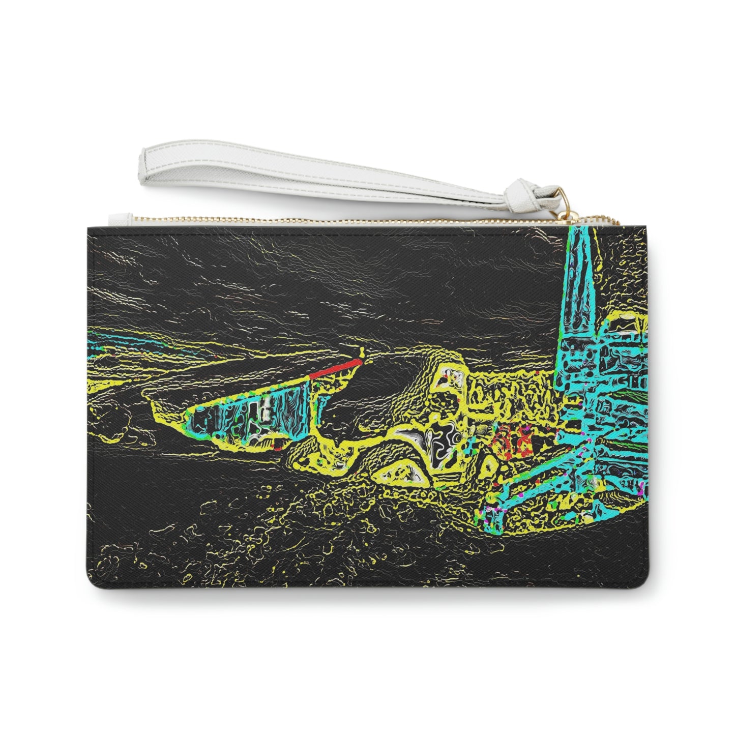 Clutch Bag ...  "Snow Vehicle In Snow Storm At-Rest" ... Circa 12Mar23 ... Central Idaho ... 18-Hours Rendering Time: Original Works ...