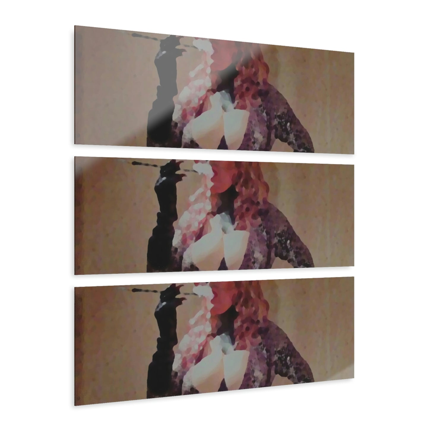 Acrylic Prints (Triptych) ...  A Colleague Overseas ... 'Enjoying A Fag' ... Original Works ... "April Fools 2023" ... Hot-Tranny-Smoke ...