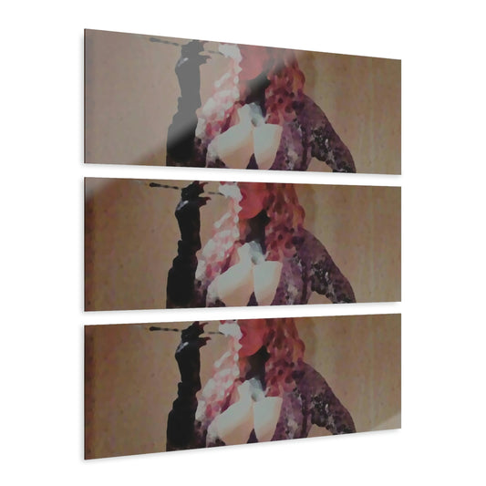 Acrylic Prints (Triptych) ...  A Colleague Overseas ... 'Enjoying A Fag' ... Original Works ... "April Fools 2023" ... Hot-Tranny-Smoke ...