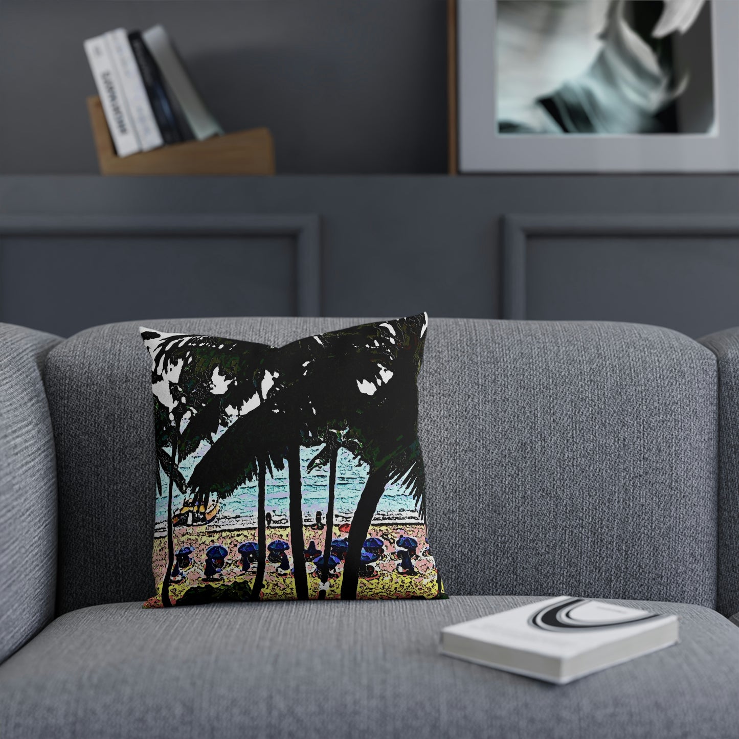 Cushion ... "A Beautiful Beach Amongst The Palms" ... The Outrigger Waikiki, Honolulu, Oahu ... Original Works ...