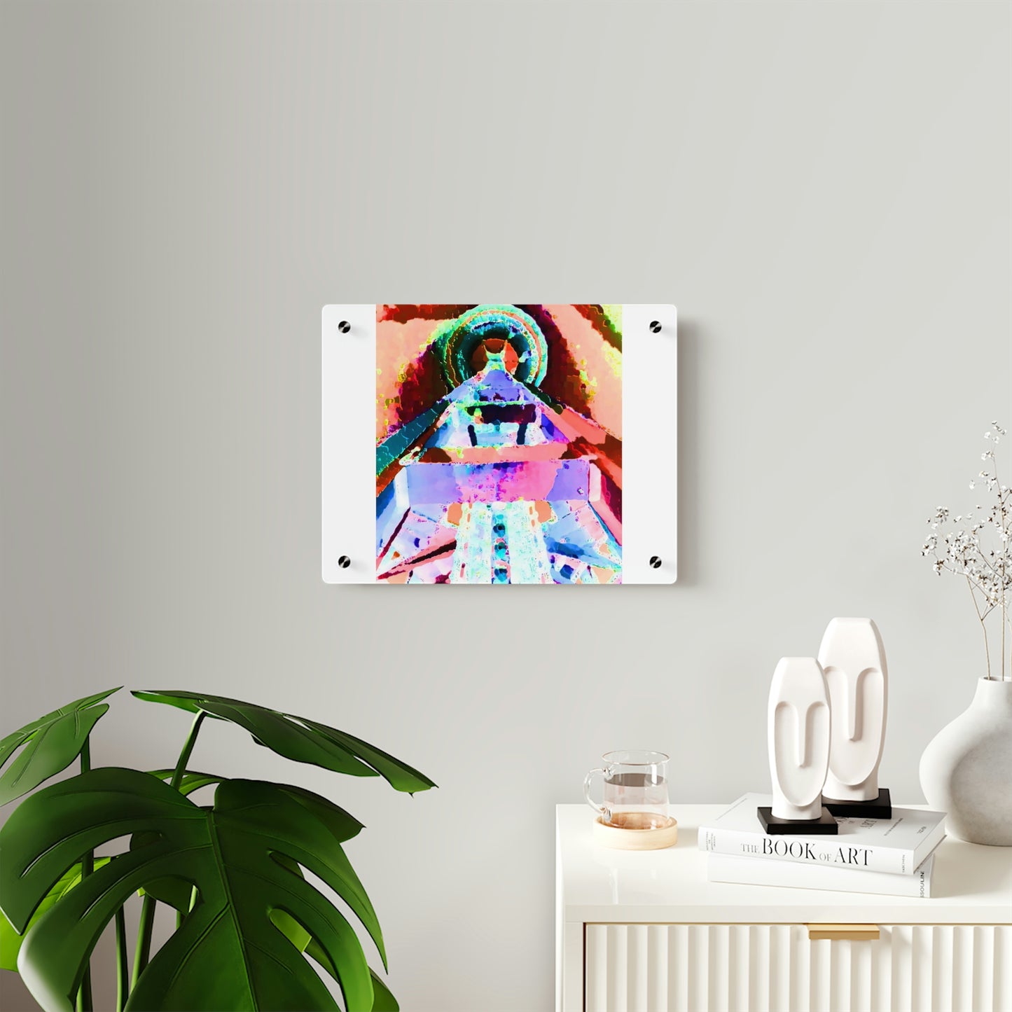 Acrylic Wall Art Panels ... "Seattle's World Fair" ... Below Space Needle 'Looking Up' ... On A Very Rainy Morning (Father's Family Photo). ... Original ...