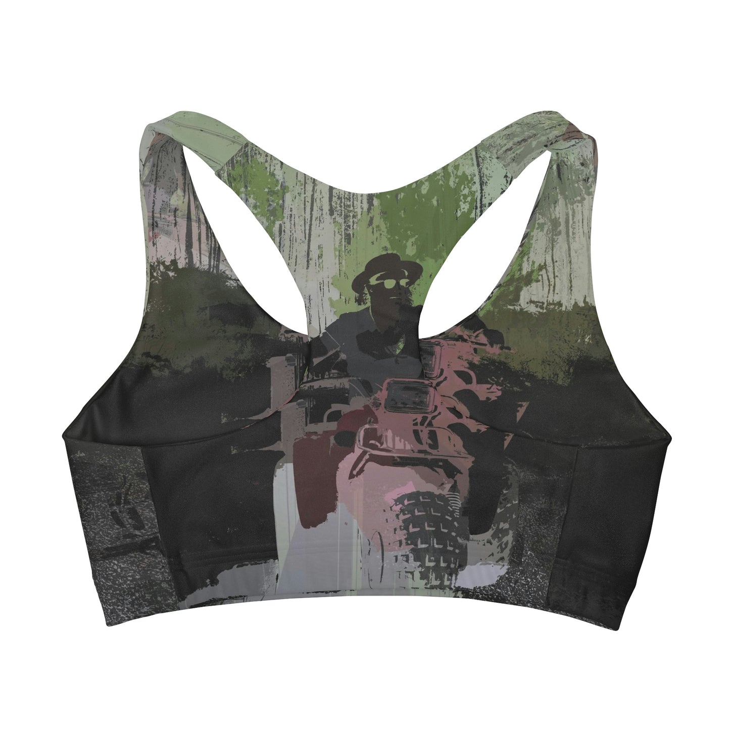 Girls' Double Lined Seamless Sports Bra ... 3-Wheeln' N' Groovin The Mountain Roads ... Central Idaho ... Original Works ...