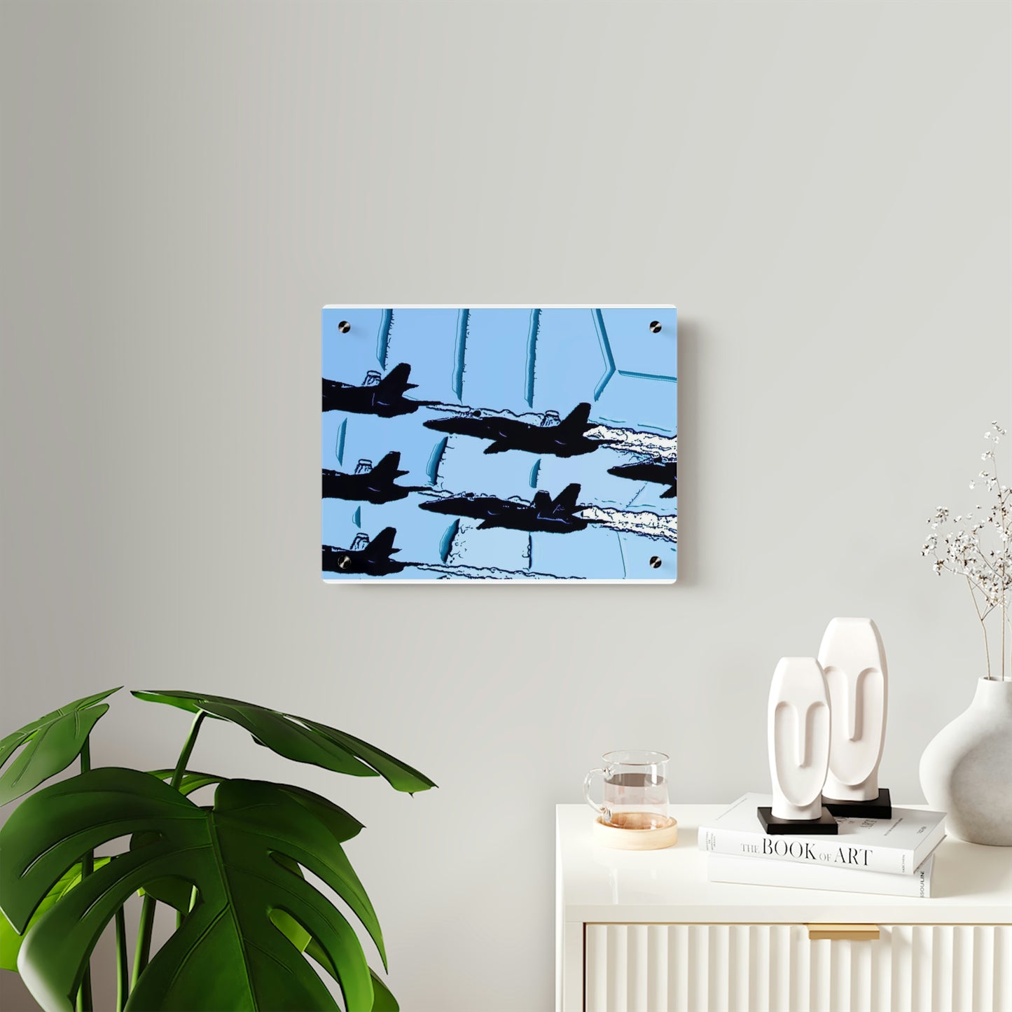 Acrylic Wall Art Panels ... Seattle Seafair ..."Blue Angels Run Over Lake Washington" ... Circa Mid 1980's ... Dr FJ Holt ... Original Works ...