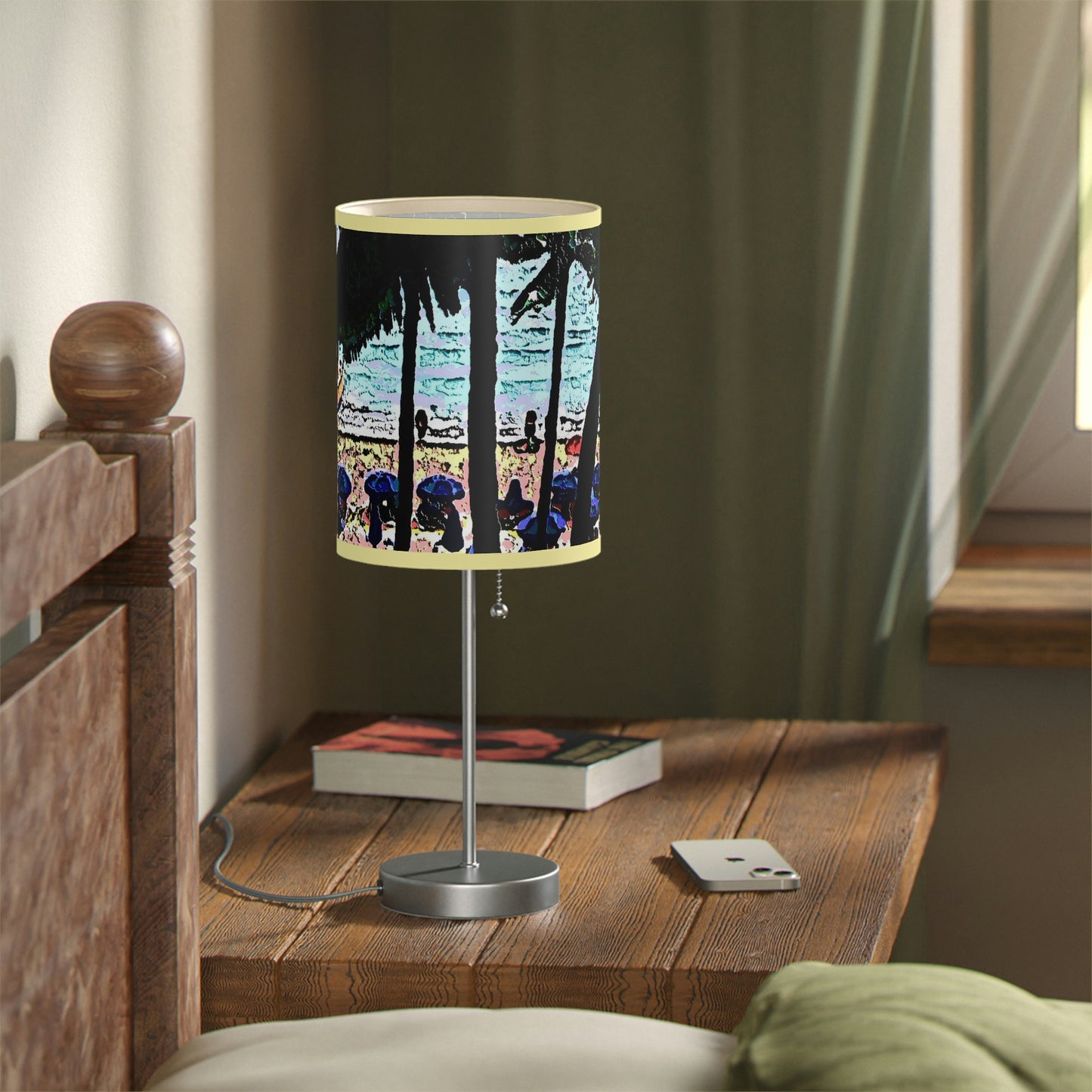 Lamp on a Stand, US|CA plug ... "A Beautiful Beach Amongst The Palms" ... The Outrigger Waikiki, Honolulu, Oahu ... Original Works ...