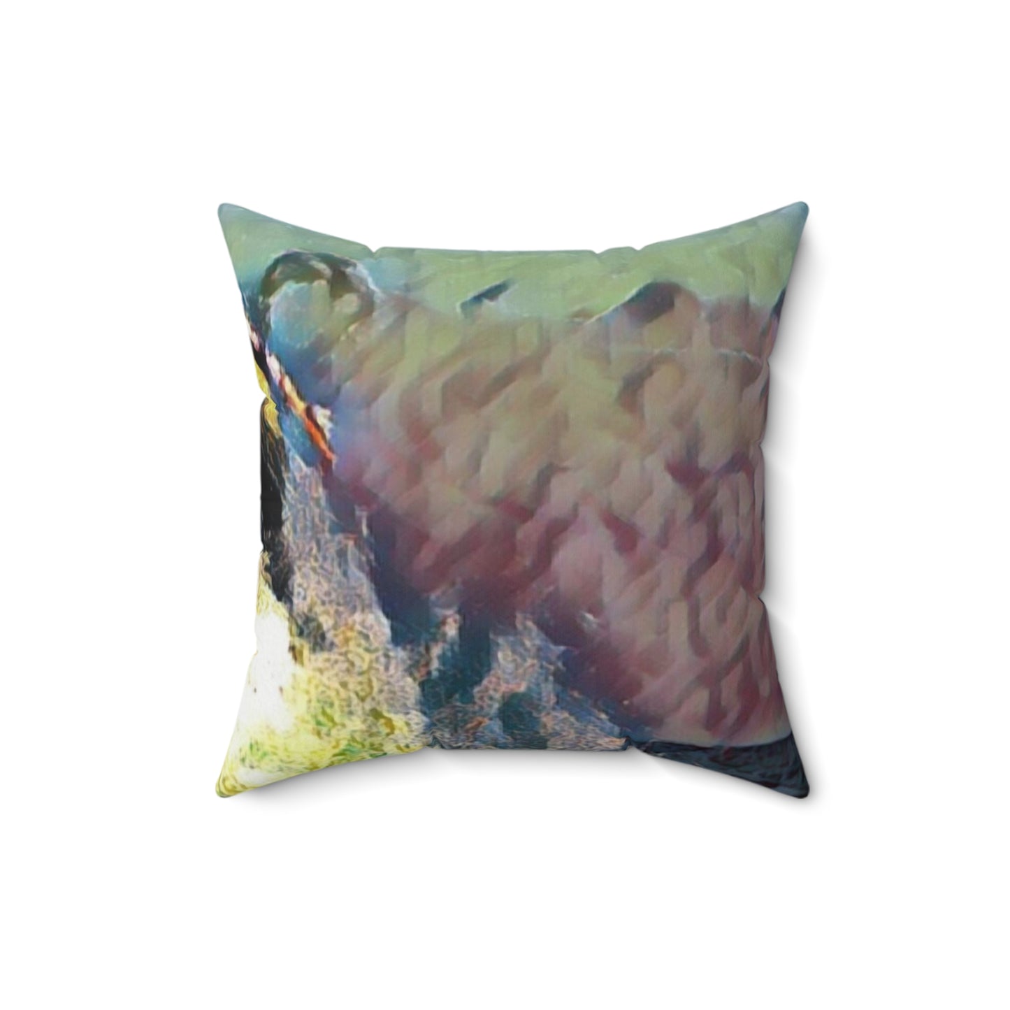 Spun Polyester Square Pillow ... An Extraordinary Humpback Breach ... 'With Explosive Energy' ... Family Archives (KPH) ... Circa: 21st Century. Maui, HI ... Original Works ...