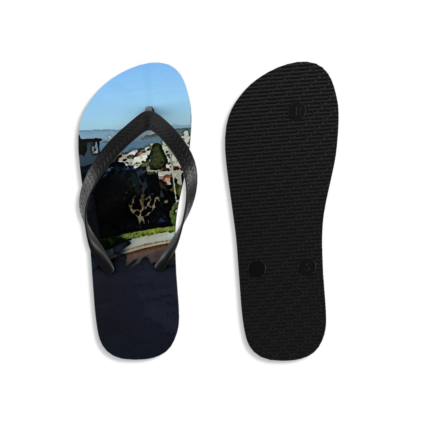 Unisex Flip-Flops  ... "Lombard Street San Francisco, CA, USA" ... Family Archives 1970's ... Original Works ...