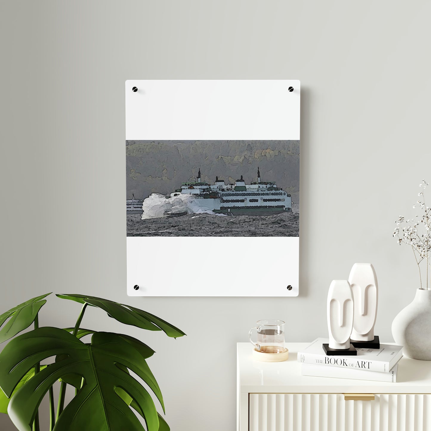 Acrylic Wall Art Panels ... WADOT Ferry Crossing ... "A Very Rough Day" ... Mulkiteo Route ... Family Archives ... Early 1990's' ... Original Works ...