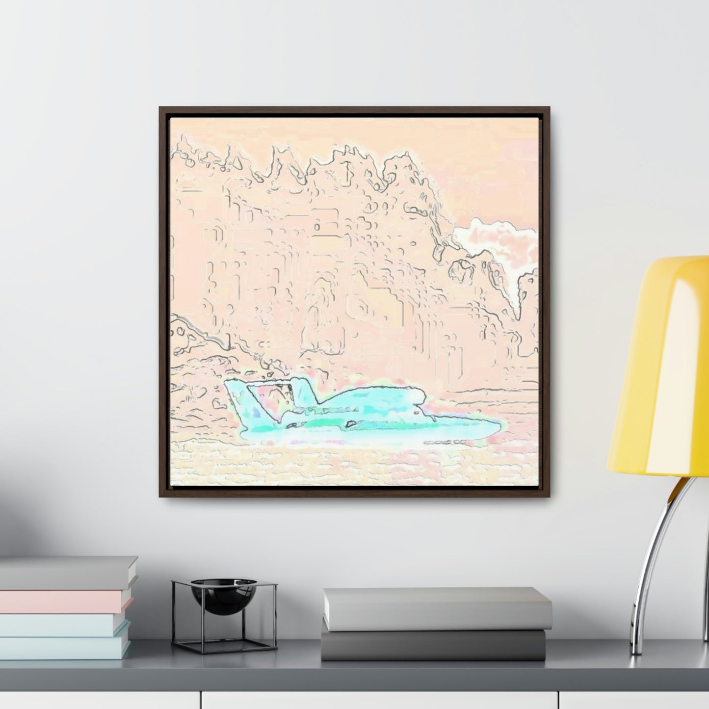 Gallery Canvas Wraps, Square Frame ...  Seattle Columbia Cup On Lake Washington ... "Dave Wilcox Heads For The Win" ... Associate Gift-Photo ... Original Works ...
