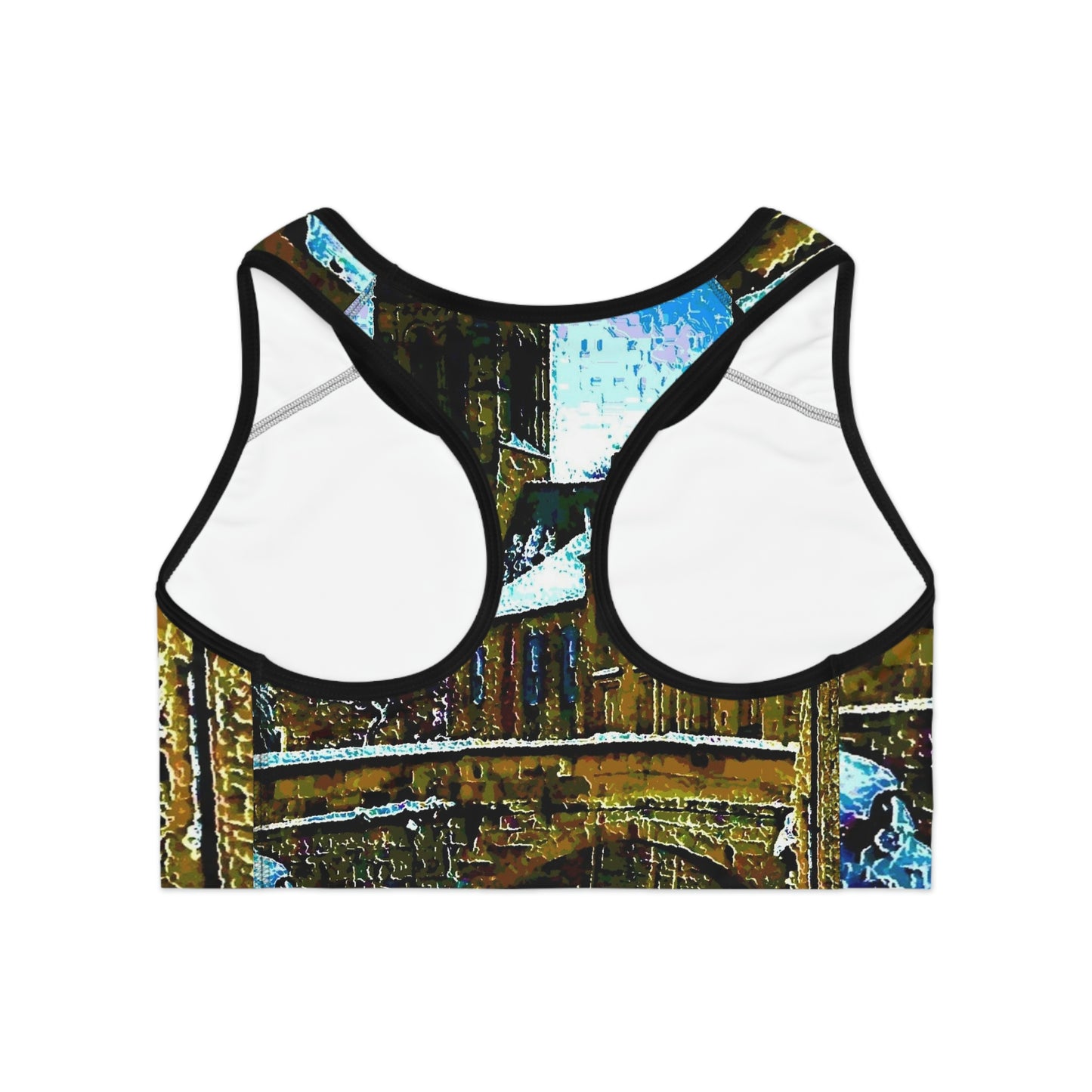 Sports Bra (AOP) ... Walikng The Streets & Alleys ... 'Strolling The Canals ... '  ... Original Works  ...