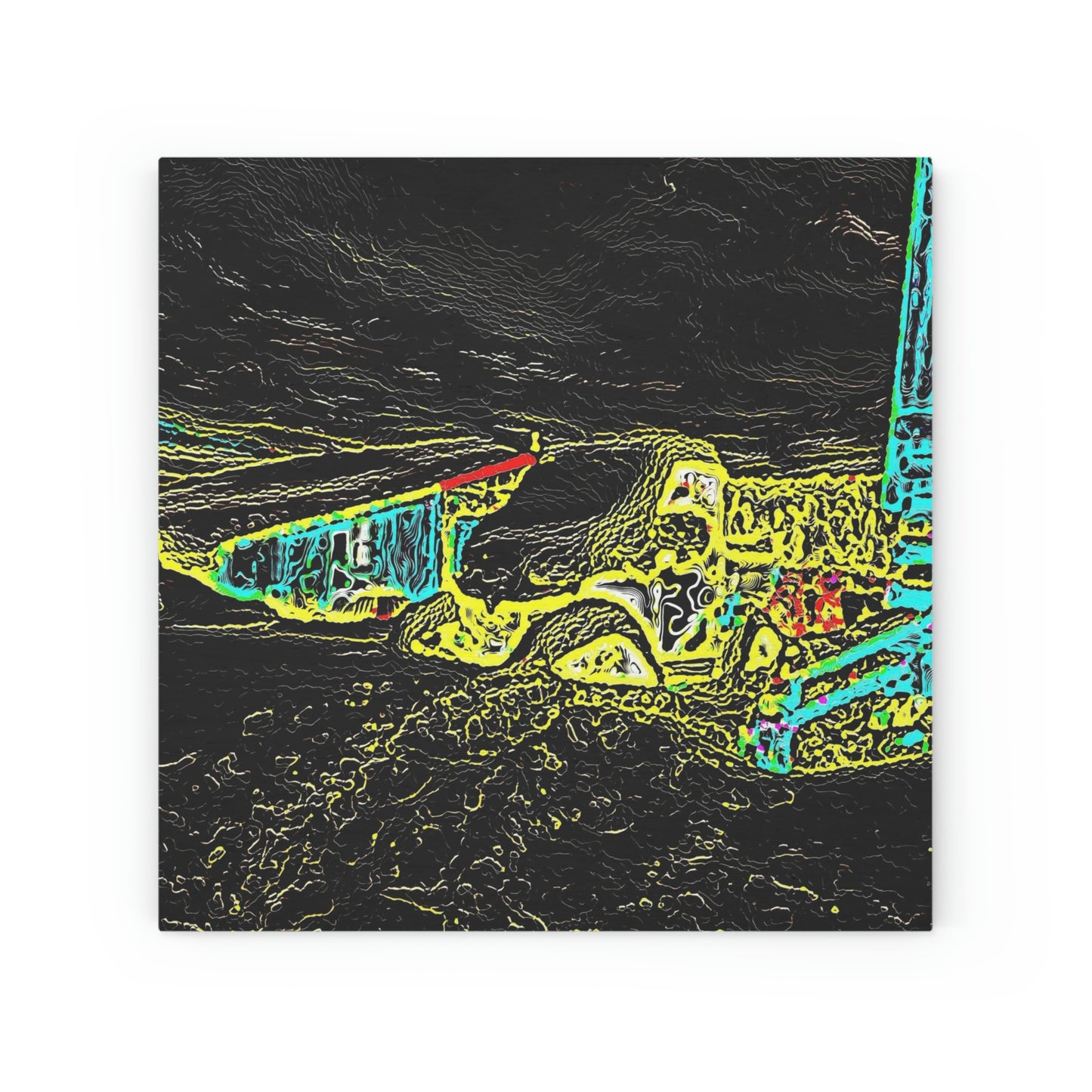 Wood Canvas ... "Snow Vehicle In Snow Storm At-Rest" ... Circa 12Mar23 ... Central Idaho ... 18-Hours Rendering Time: Original Works ...