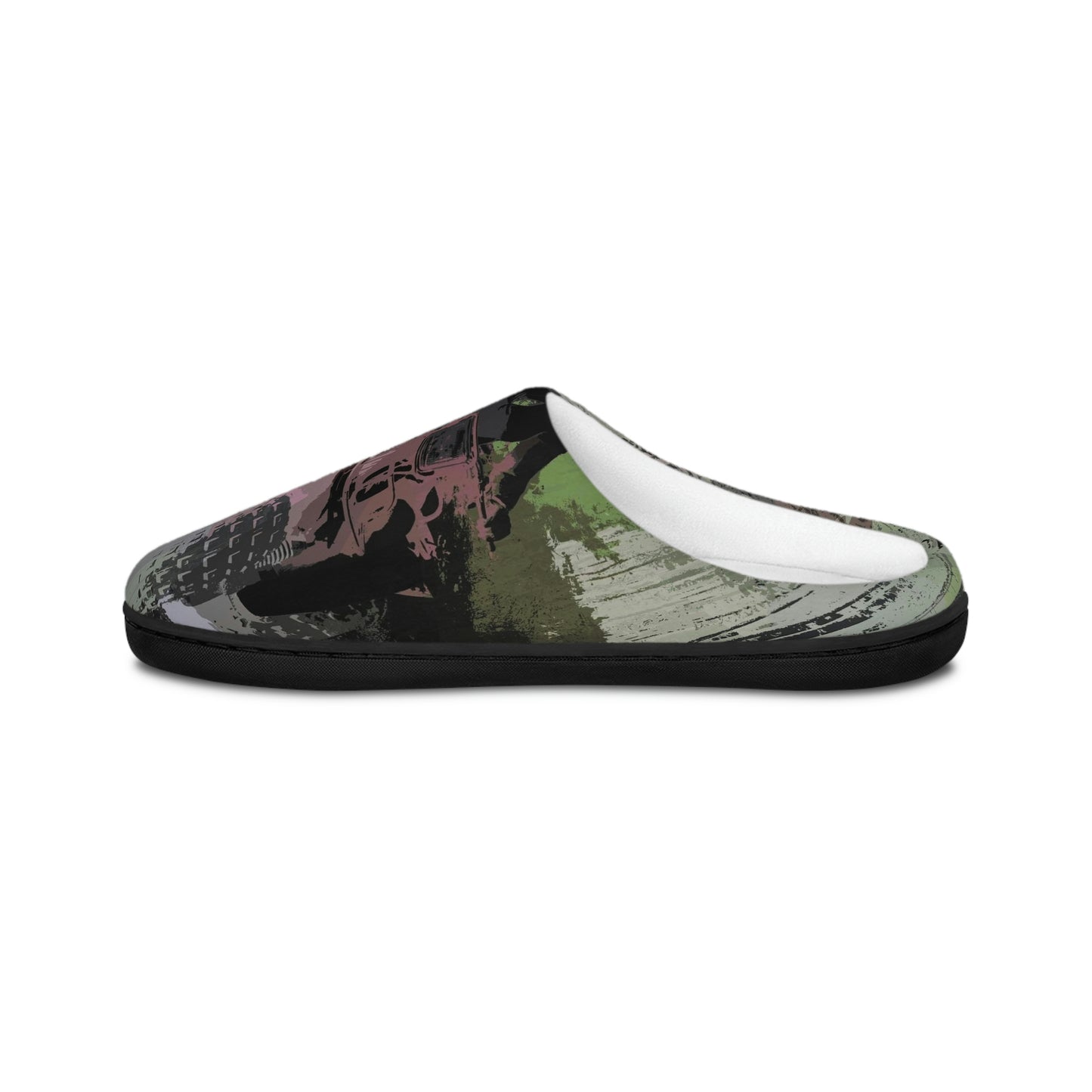 Men's Indoor Slippers ... 3-Wheeln' N' Groovin The Mountain Roads ... Central Idaho ... Original Works ...