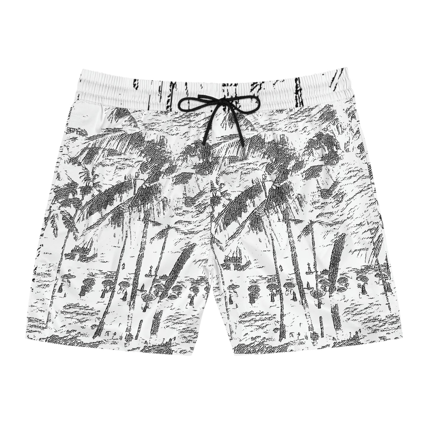 Men's Mid-Length Swim Shorts (AOP) ... "The Royal Hawai'ian: Waikiki Beach_Beach" ... Honolulu, HI ... October 2014 (Halloween) ... Original Works ...