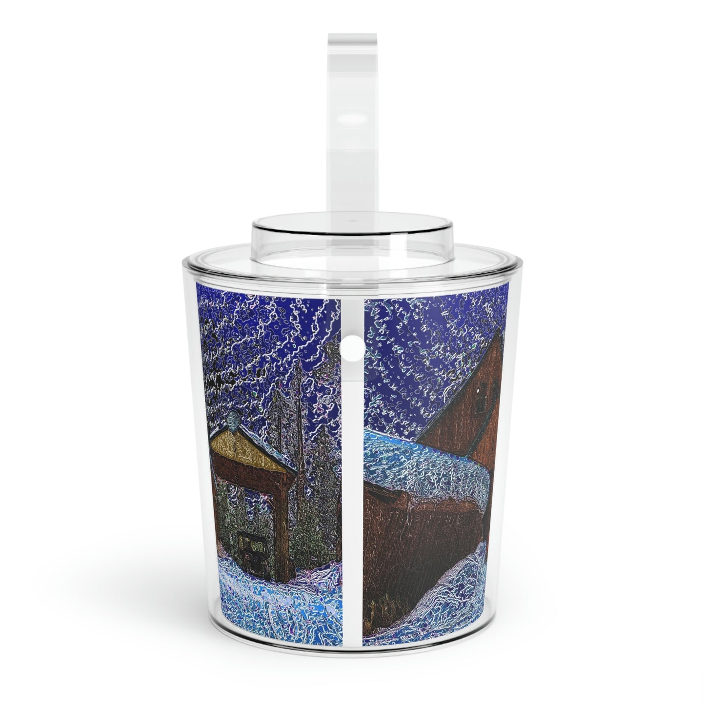 Ice Bucket with Tongs ... An Obvious Helper ... 'A Wonderful Winter-Scene' ... "To Keep Your Ice Chilled ..."