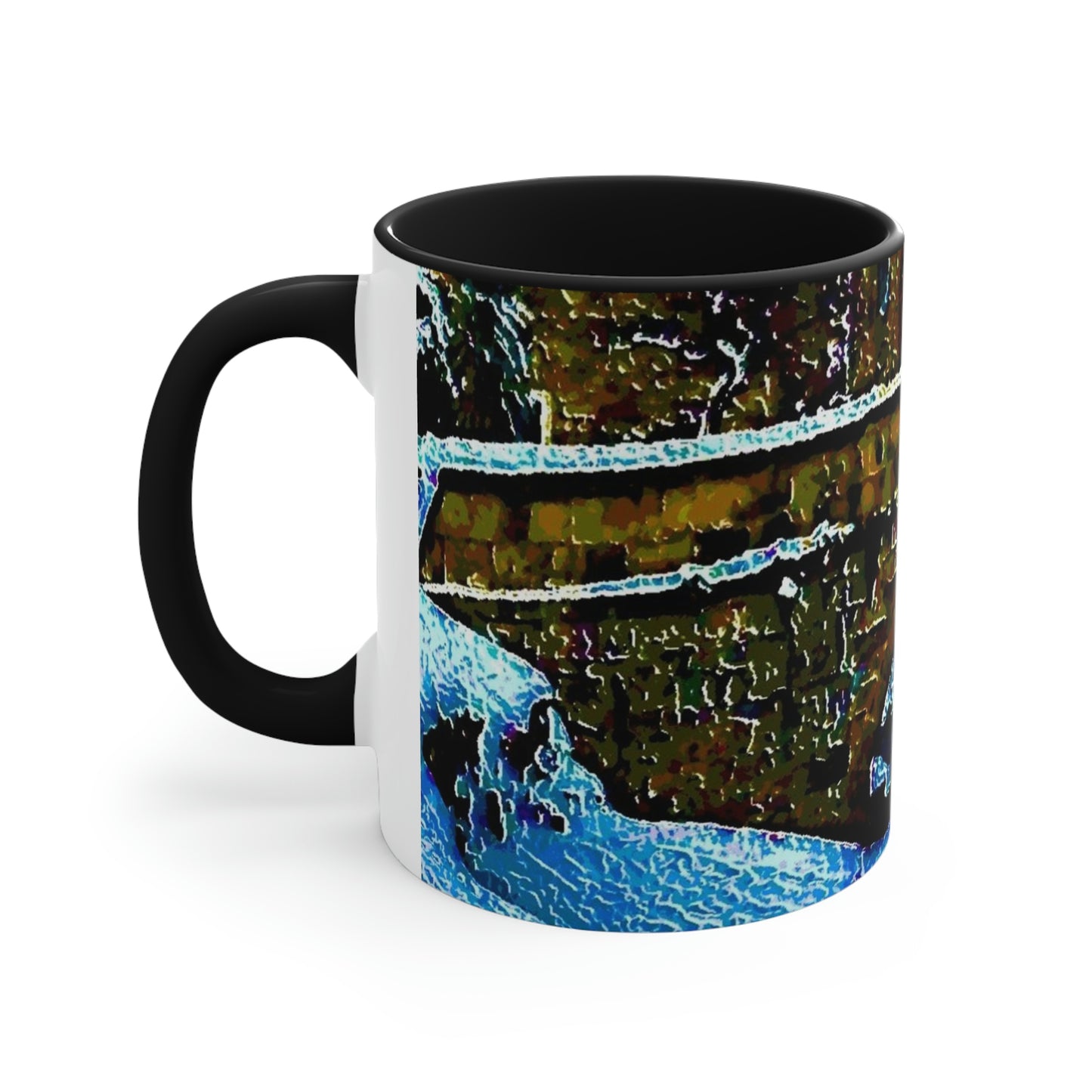 Accent Coffee Mug, 11oz ...  Walikng The Streets & Alleys ... 'Strolling The Canals ... '  ... Original Works  ...