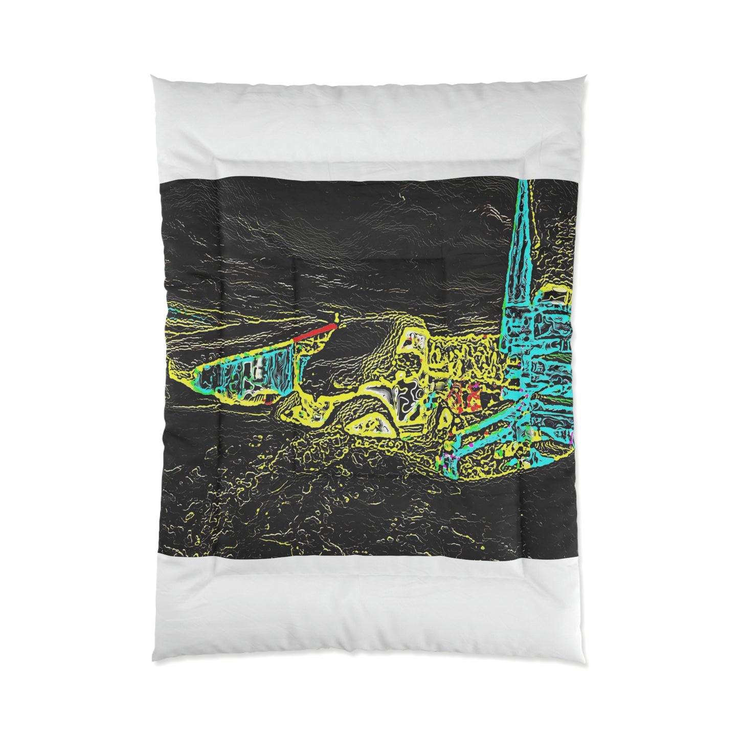 Comforter ...  "Snow Vehicle In Snow Storm At-Rest" ... Circa 12Mar23 ... Central Idaho ... 18-Hours Rendering Time: Original Works ...