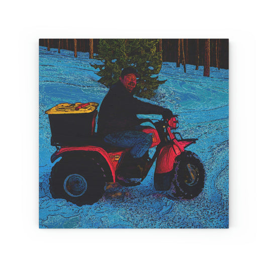 Wood Canvas ... There's 2-Wheelin ... There's 4-Wheelin ... 'And-Of-Course' ... "There's 3-Wheelin-In-The-Snow" ...  Original Works ...