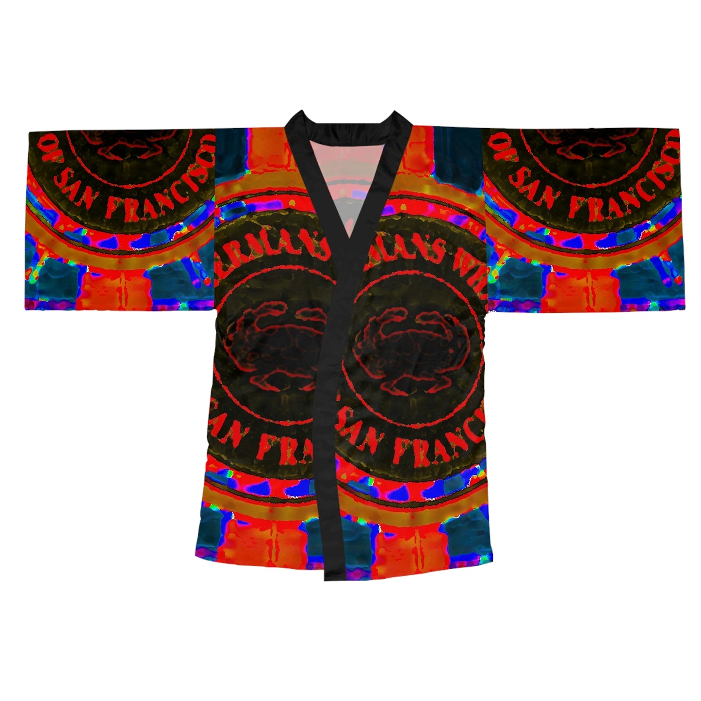Long Sleeve Kimono Robe ... "No.9 Fishermen's Grotto - Fishermen's Wharf, SF, California" ... Family Archives: 1970's ... Original Works ...