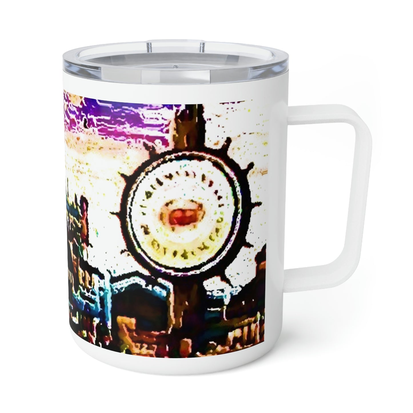 Insulated Coffee Mug, 10oz ...  "No.9 Fishermen's Grotto - Fishermen's Wharf, SF, California" ... Family Archives: 1970's ... Original Works ...