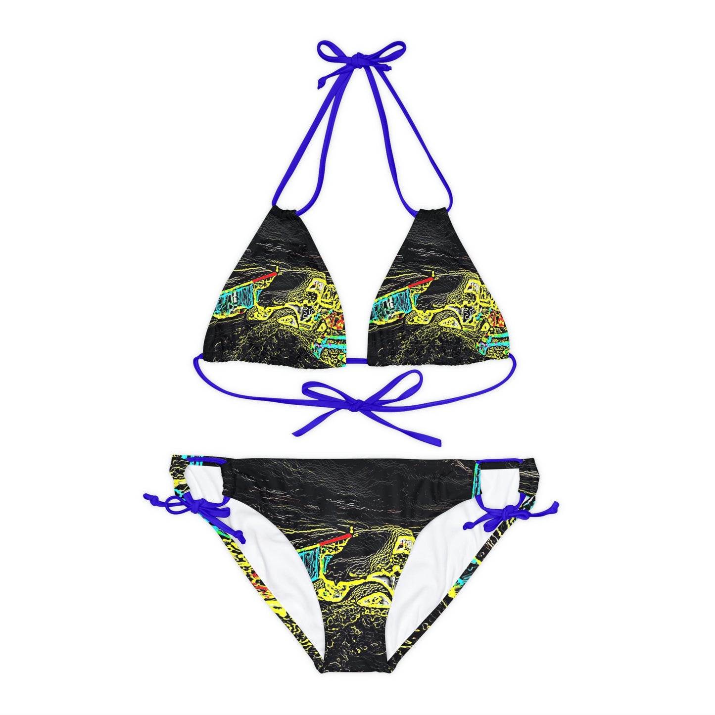 Strappy Bikini Set (AOP) ... "Snow Vehicle In Snow Storm At-Rest" ... Circa 12Mar23 ... Central Idaho ... 18-Hours Rendering Time: Original Works ...