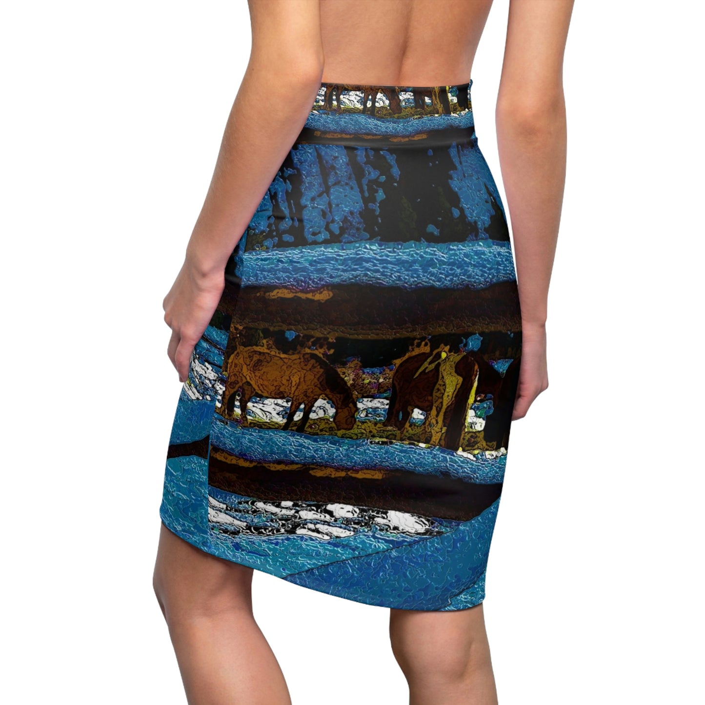 Women's Pencil Skirt ... A Horse ... A Saddle ...  Foraging Through The Snow ...  An_Asses 'Cry' ... Central Idaho, November 2022 ...  Original Works ...
