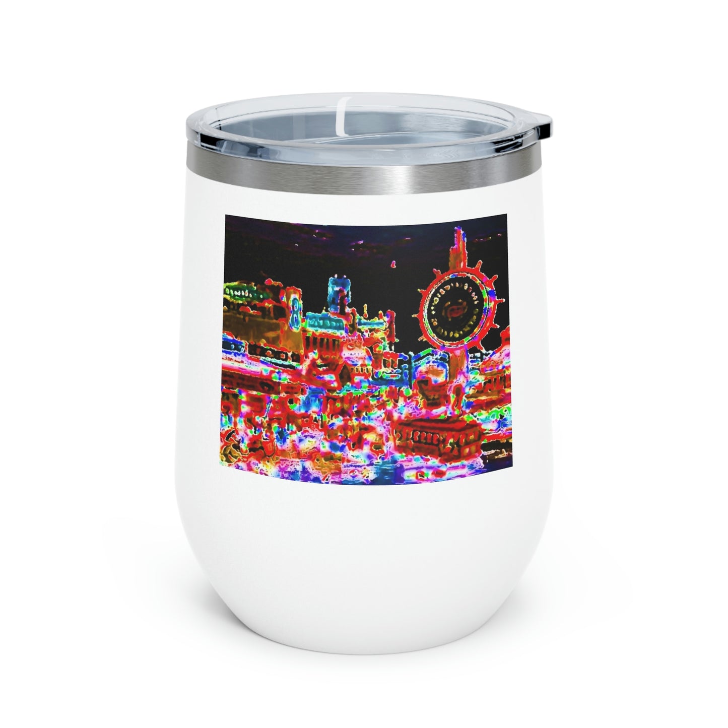 12oz Insulated Wine Tumbler ... "No.9 Fishermen's Grotto - Fishermen's Wharf, SF, California" ... Family Archives: 1970's ... Original Works ...