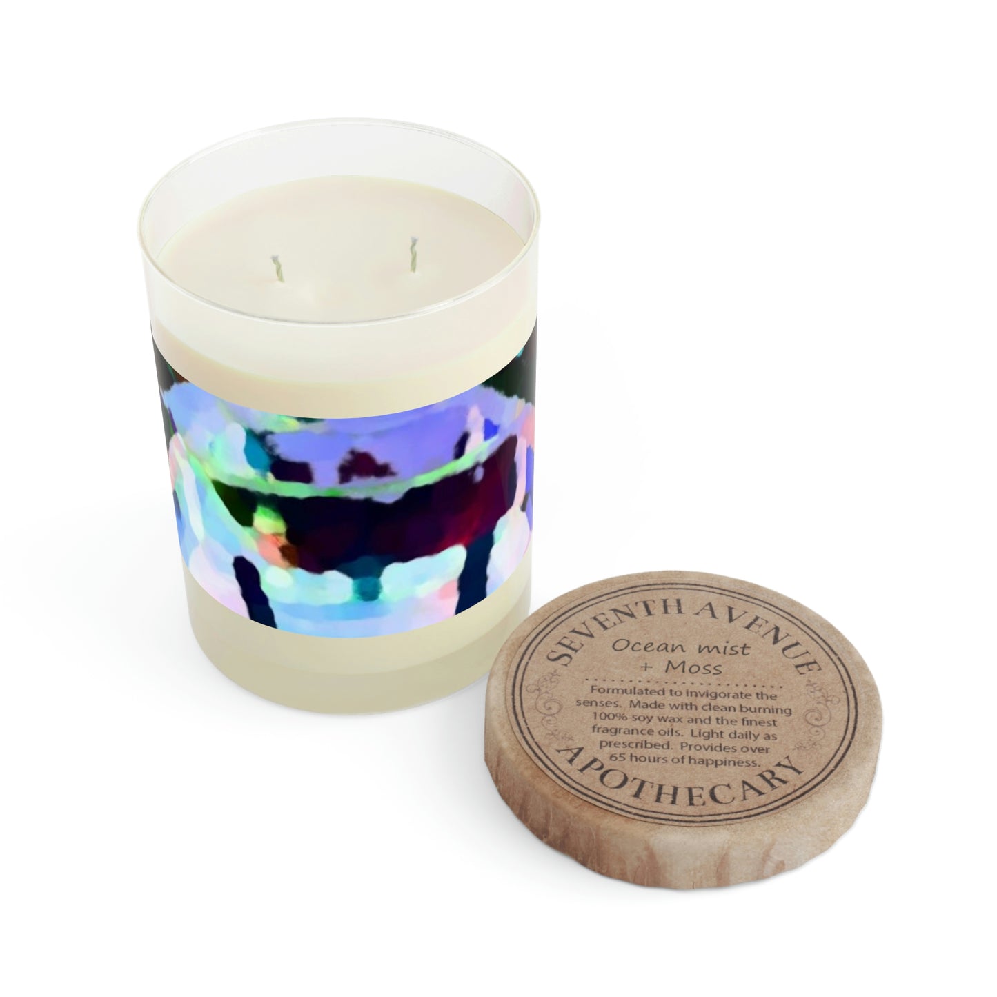 Scented Candle - Full Glass, 11oz ... "Seattle's World Fair" ... Below Space Needle 'Looking Up' ... On A Very Rainy Morning (Father's Family Photo). ... Original ...