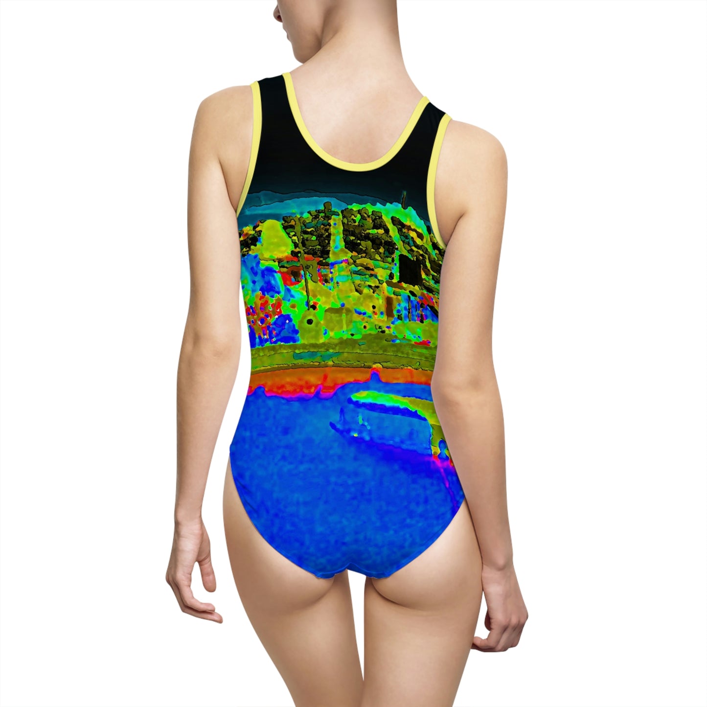 Women's Classic One-Piece Swimsuit ..."Lombard Street San Francisco, CA, USA" ... Family Archives 1970's ... Original Works ...